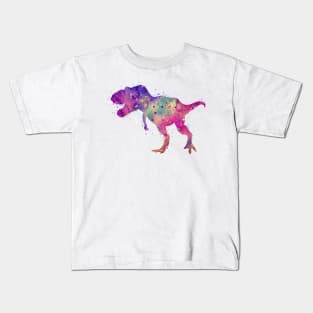 T-Rex Dinosaur Art Tyrannosaurus Rex Decor Watercolor Print Kids T-Shirt